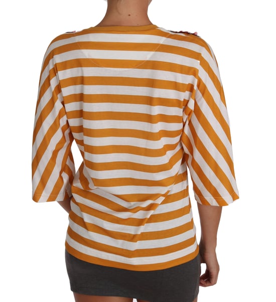 Dolce & Gabbana Damen Weiß Orange FIRENZE T-Shirt - Image 2