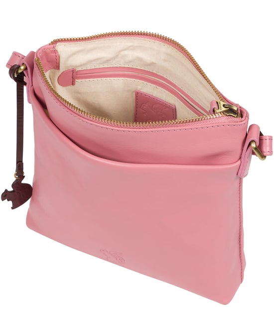 'Nikita' Blush Leather Cross Body Bag