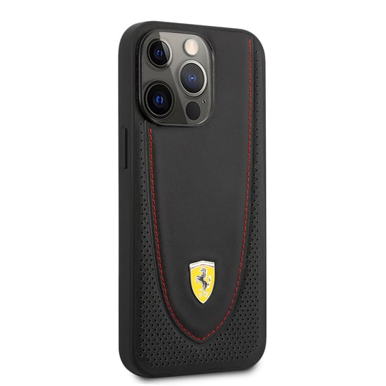 Ferrari iPhone 13 Genuine Leather Hard Phone Case
