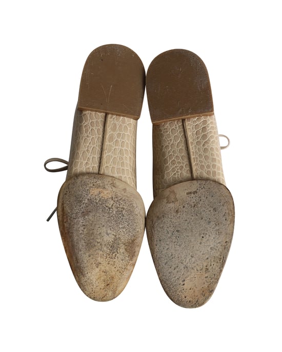 Alexander Wang Ingrid Krokodilprägung Oxfords aus beigem Kalbsleder - Image 6