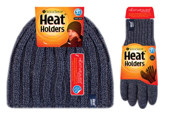 Herren Thermomütze & Handschuh Set für den Winter | Wärmespeicher | Fleece gefüttert - Navy - Image 2