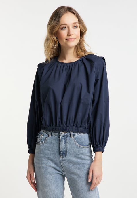 Dreimaster Bluse Damen Marine - Image 3