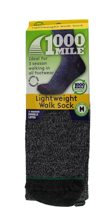 1000 Mile - Herren Leichte Walking Repreve Feuchtigkeitstransportierende Anti-Blasen Socken - Charcoal Marl - Image 2