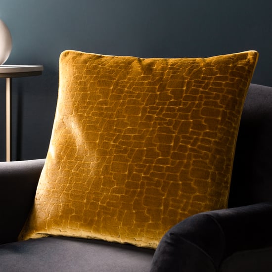 Paoletti Bloomsbury Cut Velvet Piped Polyester Filled Cushion