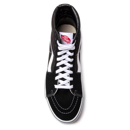 Vans Mens Trainers SK8 Hi Top Canvas Leather Lace Up black white