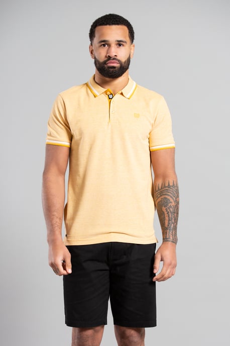 Yellow Short Sleeve Cotton Pique Polo Shirt