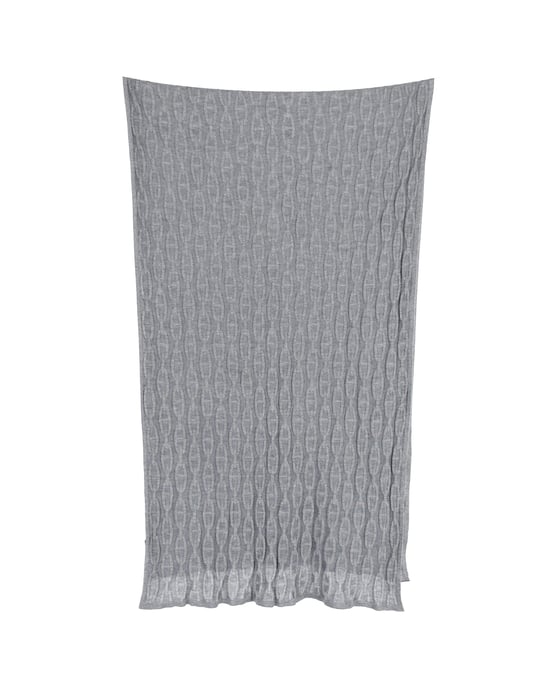 Hermès Kettenmotiv Strickschal aus grauer Baumwolle und Seide - Image 1