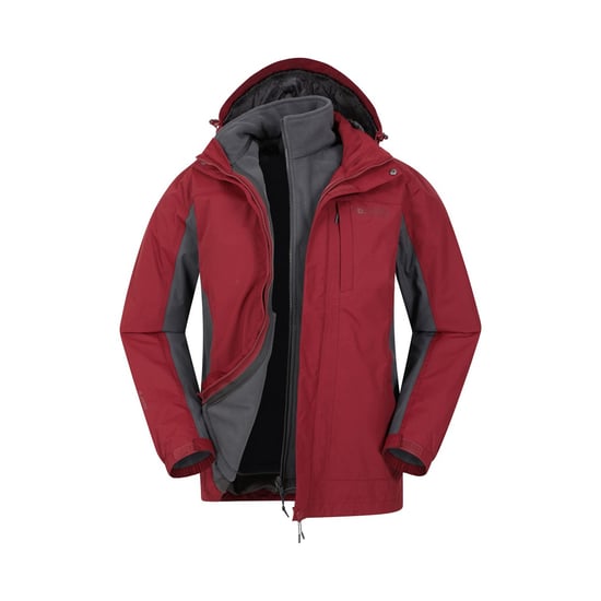 Mountain Warehouse Herren Thunderstorm 3 in 1 Wasserdichte Jacke (Rot) - Image 1