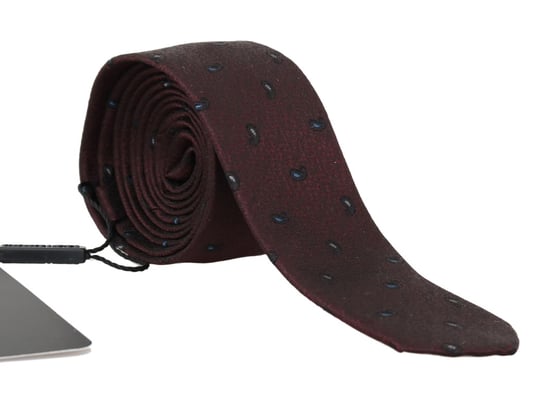 Dolce & Gabbana Cravate mince bordeaux 100% soie à motifs pour hommes - Image 1