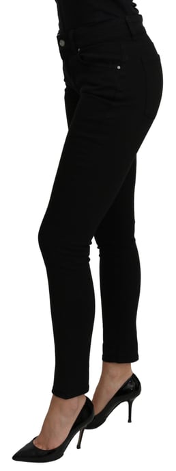 Dolce & Gabbana - Jean Slim en coton stretch noir taille moyenne pour femme - Image 3