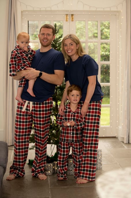 Red Christmas Check Unisex Lounge Pants