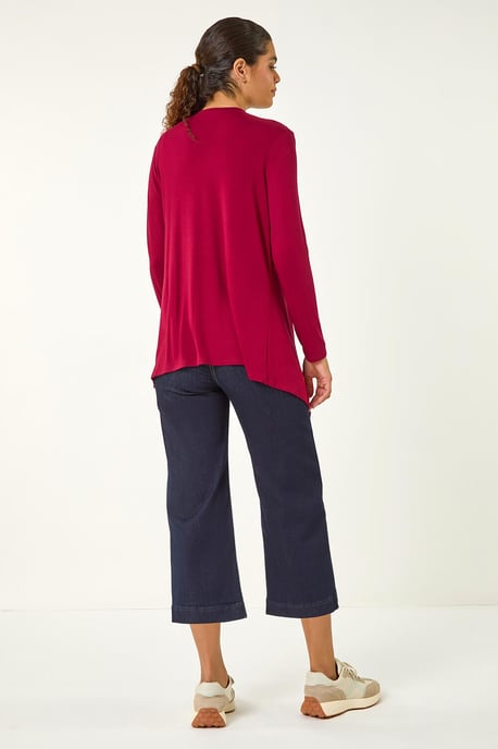 Waterfall Front Jersey Knit Cardigan