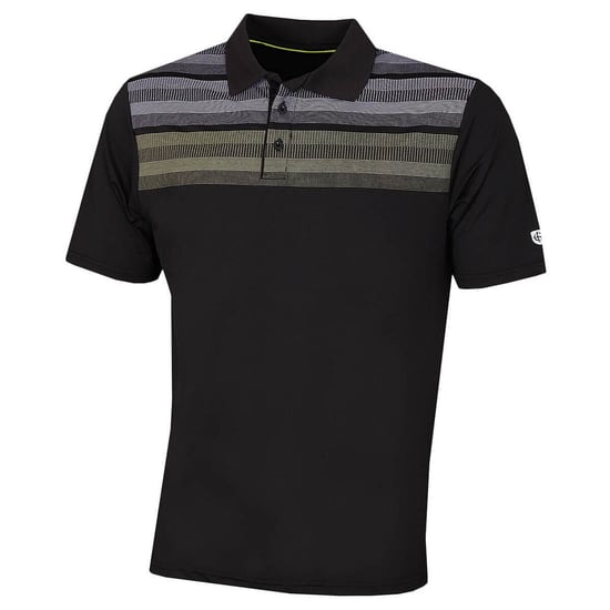 Island Green Matrix Print Mens Black Golf Polo Shirt