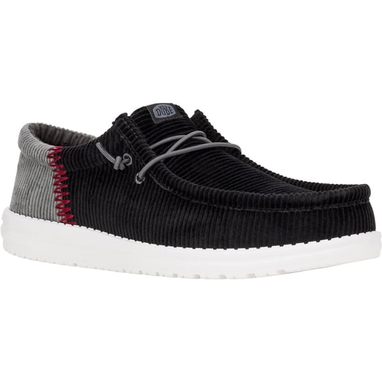 HEYDUDE Wally Funk Corduroy Textil Herren Schwarz Bootsschuhe - Image 1