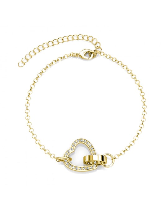 Verschlossenes Herz-Armband - Gold und Kristall - Image 3