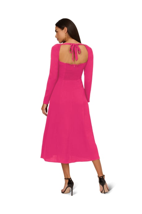 Midi Light Crepe Dress in Pink