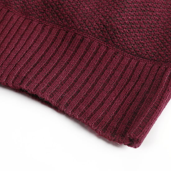 Herren Winter ubergangsjacke Strickjacke mit Kapuze Gefuttert Grobstrick Kapuze Warme Jacke Burgund - Image 5