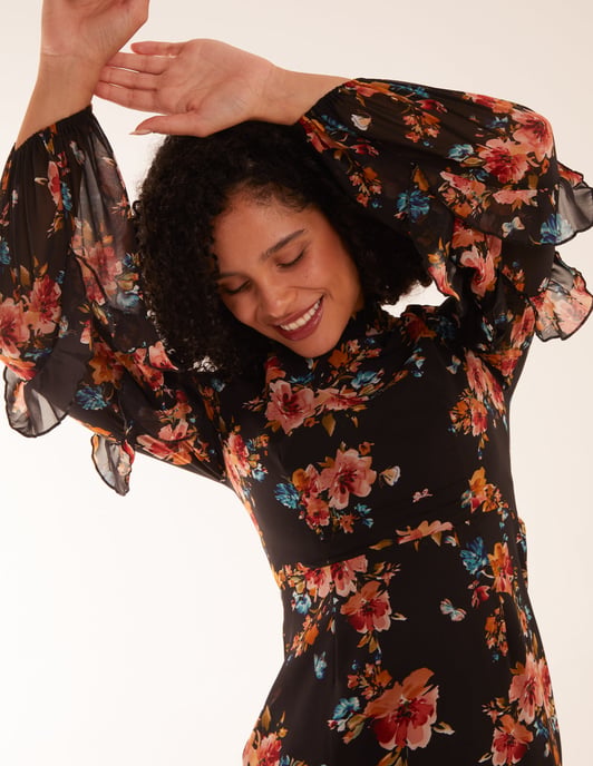 Midi Dress With Sleeve Details - Image 2