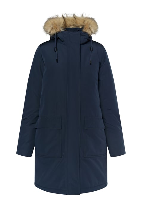 Dreimaster Winterparka mit Kunstfell Damen nachtblau - Image 1