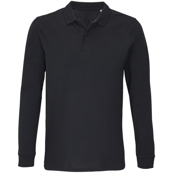 SOLS - "Planet" Poloshirt für Herren/Damen Unisex Langärmlig (Schwarz) - Image 1