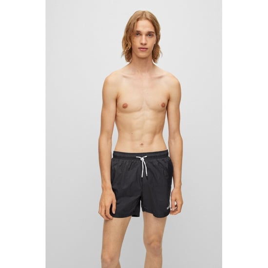 HUGO HAITI Mens Quick-Drying Swim Shorts In Recycled Fabric With Logo - Image 1