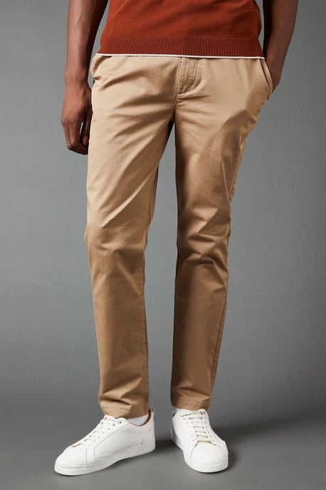 Burton Mens Slim Fit Chino Trousers Blue Cotton Blend Elastane All Seasons - Image 2