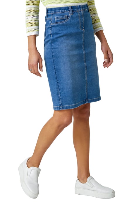 Cotton Denim Stretch Skirt