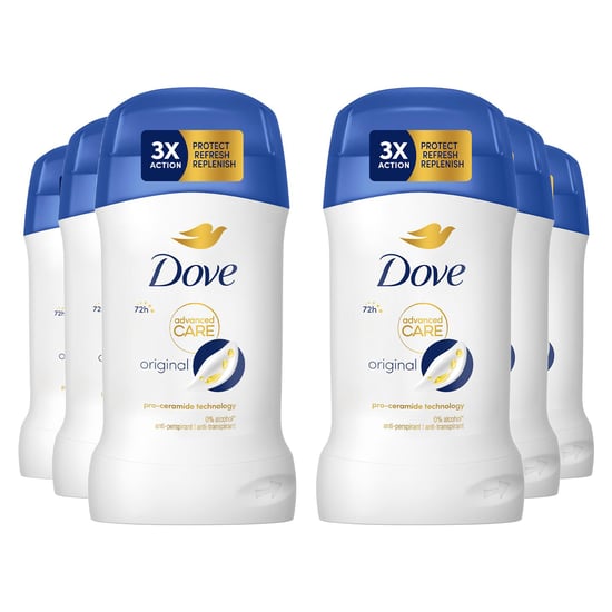 Dove Women Original Anti-Perspirant Deo Stick w/ 72H Sweat Protection 50ml, 6 Pk