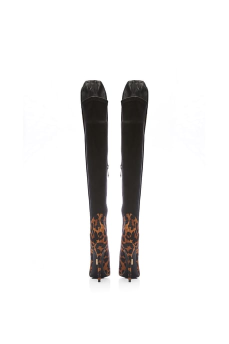 'Savi' Leopard Leopard Pony Knee High Boots
