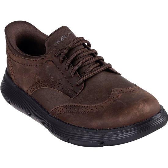 Skechers Garza Sully Herrenschuhe aus Leder in Kakao mit Schnürung - Image 1