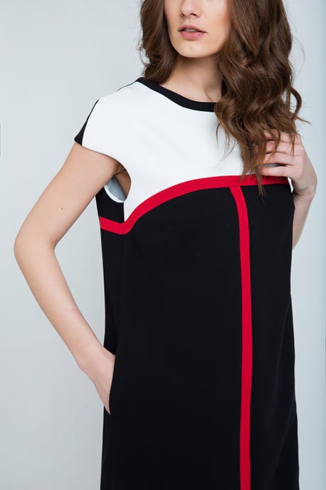 Streifenverzierter Sackkleid - Image 3