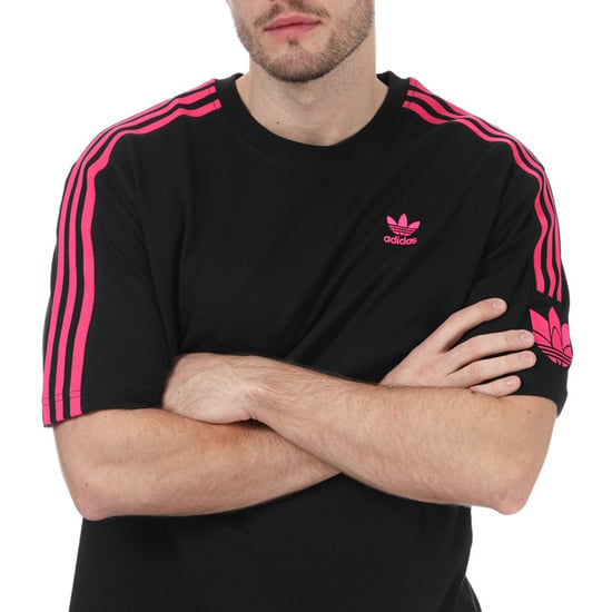 Men's adidas Originals Adicolor 3D Trefoil 3-Stripes T-Shirt in black pink