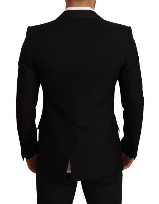 Dolce & Gabbana - Manteau blazer noir en laine pour homme - Image 3