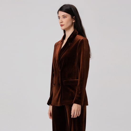 Zweireihiger Anzugsblazer aus Samt - Image 4