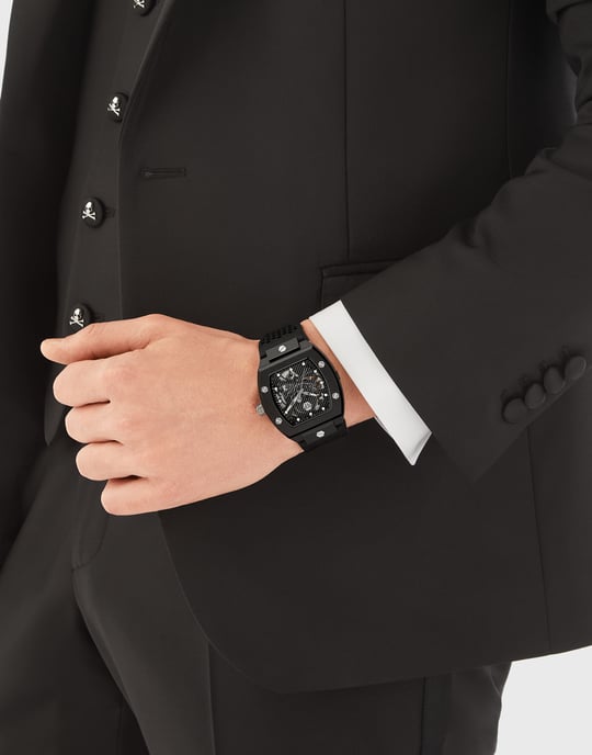 Philipp Plein The Skeleton Ecoceramic Schwarz Herren Armbanduhr PWVBA0423 - Image 3