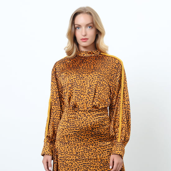 Bluse mit Leopardenmuster und Quastenärmeln - Image 1