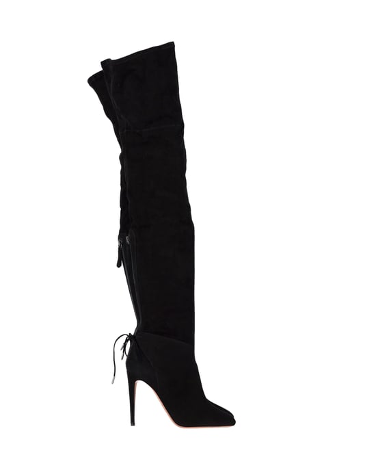 Aquazzura Giselle Overkneestiefel aus schwarzem Wildleder - Image 1