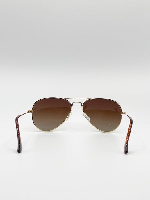 Classic Brown Aviator Sunglasses Polarized