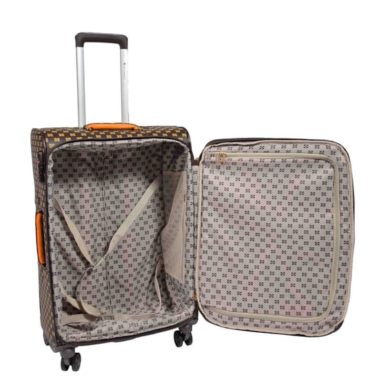 Brown extended travel bag, robust Softshell suitcase