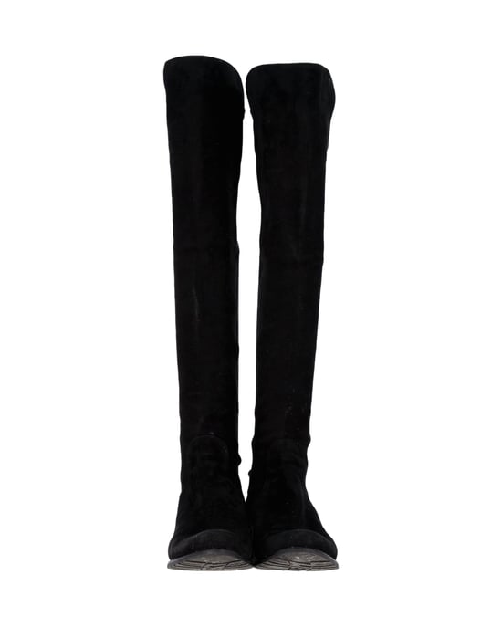 Stuart Weitzman 5050 Knief boots aus schwarzem Wildleder - Image 2