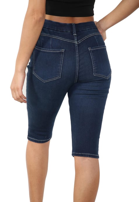 MYT Womens Magic Shaping hoch taillierte Denim Shorts Blau - Image 2