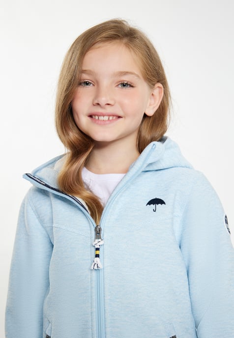 Schmuddelwedda Strickfleeceblouson mit Teddyfutter Mädels Eisblau Melange - Image 5