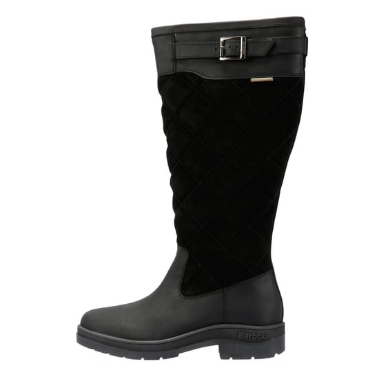 Barbour Oak Tall Wildleder/Leder Women's Schwarze Stiefel - Image 6