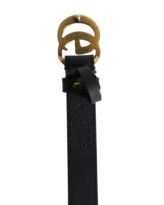Gucci GG Marmont Schnallen-Gürtel 75 aus schwarzem Leder - Image 4