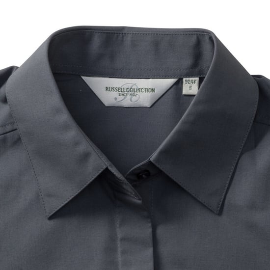 Russell Collection - Popeline-Bluse mit langen Ärmeln - Damen (Grau) - Image 5