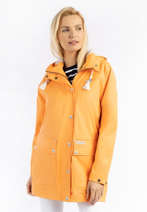 Schmuddelwedda Übergroßer Regenmantel Damen Pastellorange-280 - Image 3