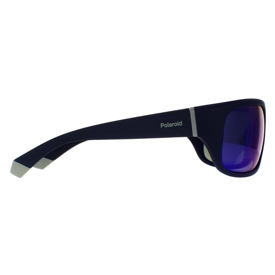Polaroid Wrap Mens blau grau blau Spiegel polarisierte Sonnenbrille - Image 4