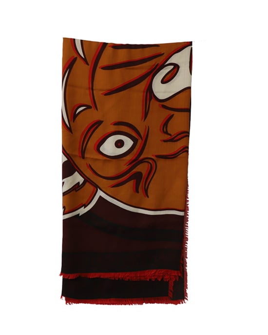 Kenzo Paris Tigerkopf-Druckschal aus mehrfarbigem Baumwollmaterial - Image 1