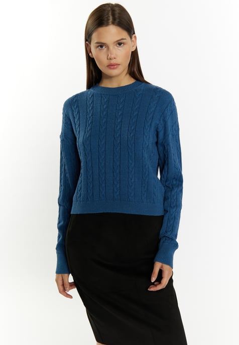 Mymo Strickpullover Damen Marine - Image 3