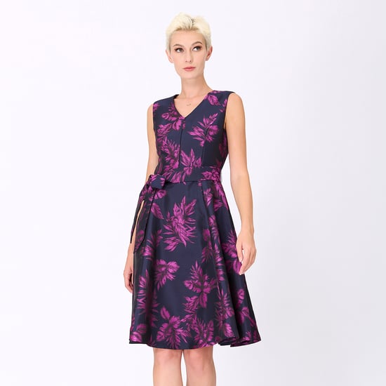Skaterkleid aus geblümtem Brokat - Image 1